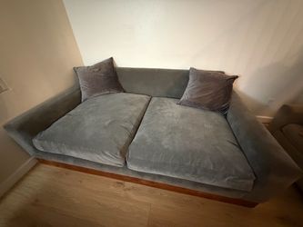 Gray Fabric Sofa with Cushions