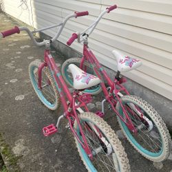 One 20” Huffy Girl Bike Left 
