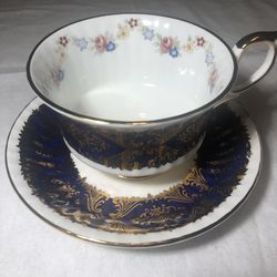 Paragon  D  Deep Blue Pembroke Tea Cup Set