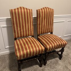 Elegant Vintage Carved Wood Accent Chairs- French Provincial Style