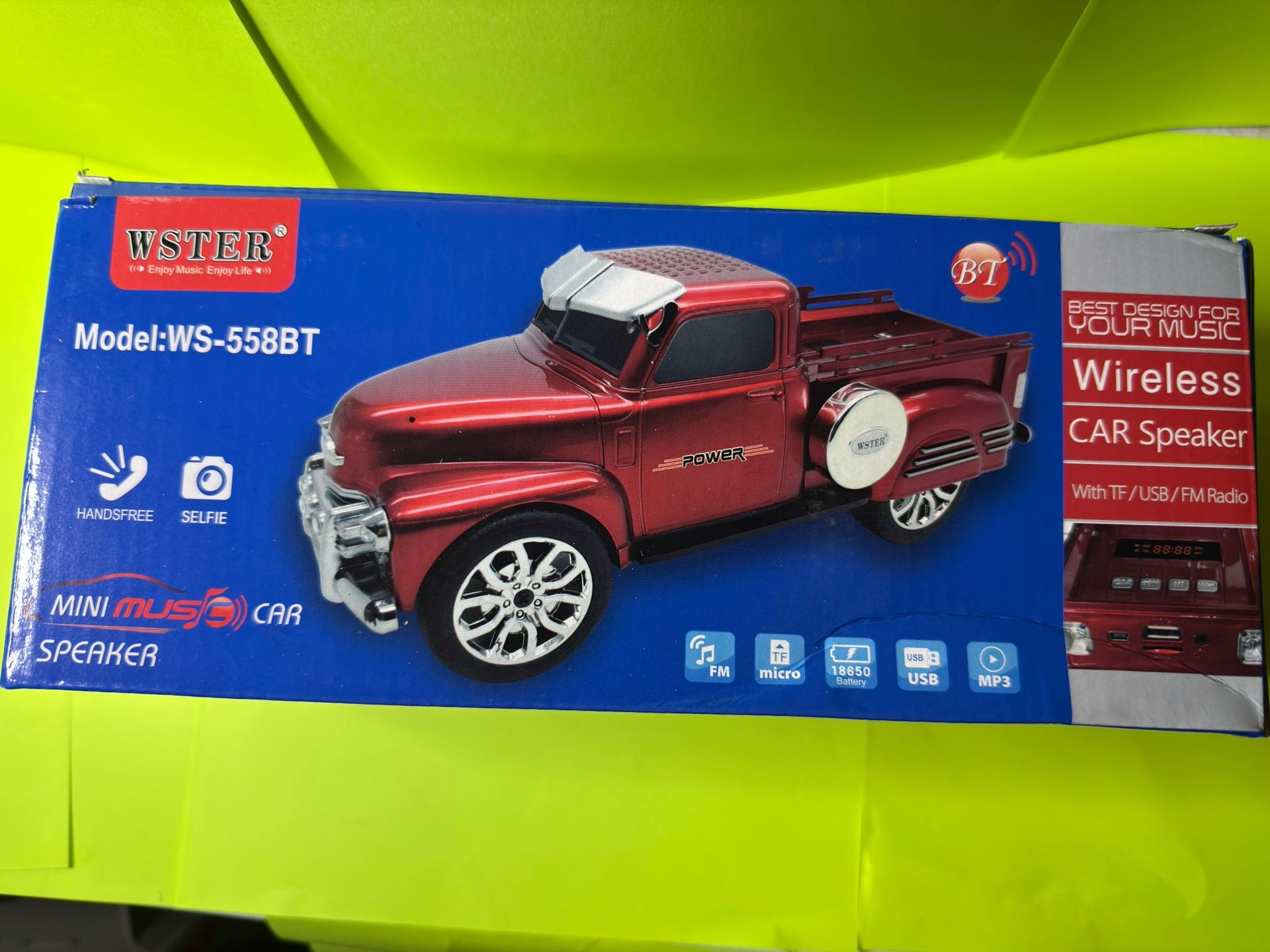 Retro Chevy Truck Portable Bluetooth Speaker Fm Radio