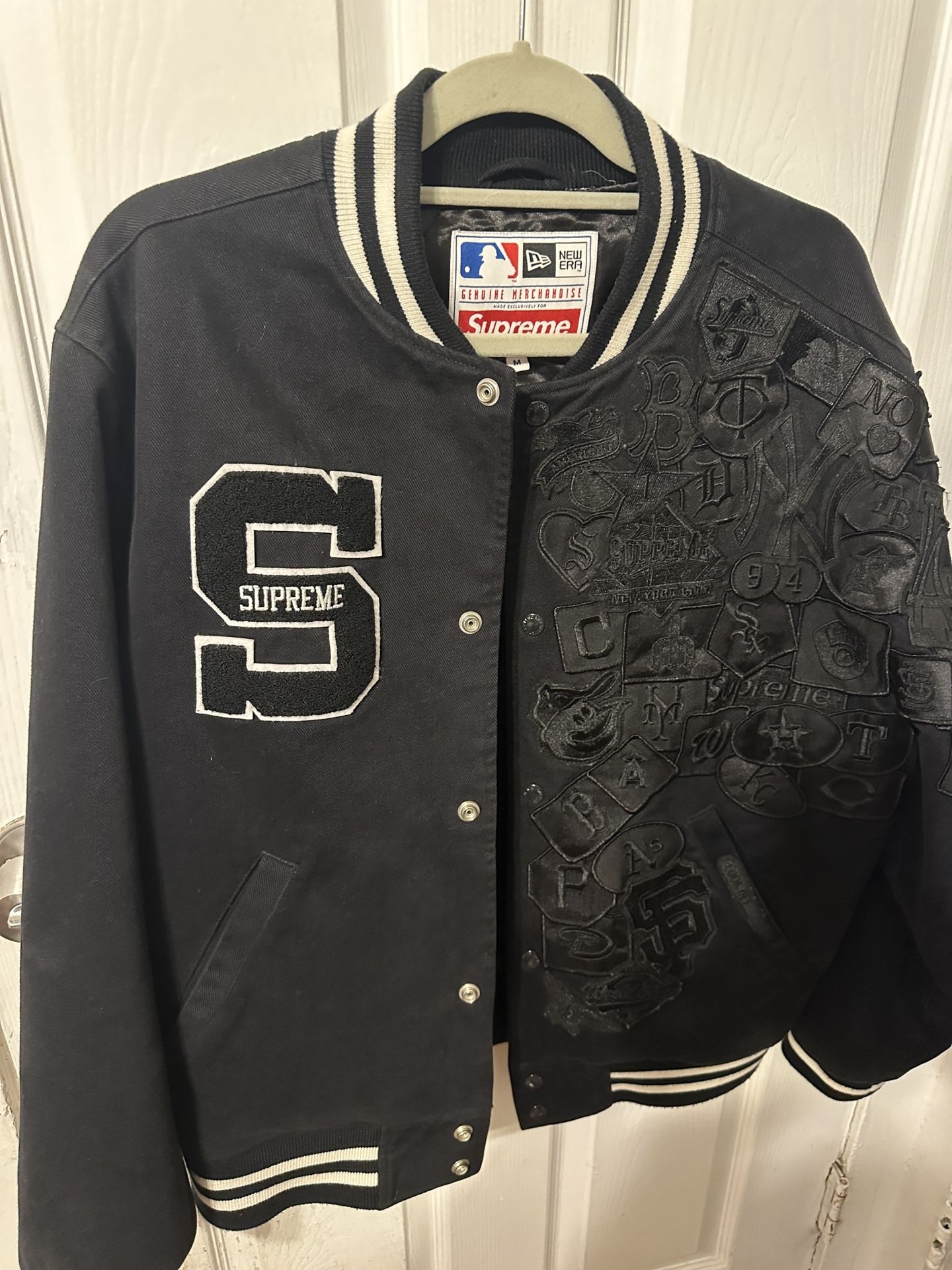 Supreme New Era MLB Varsity Jacket Black