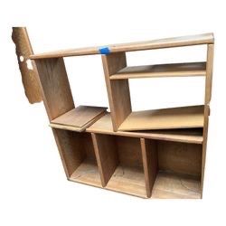 Vintage Oak Bookcase Display Shelf Media Storage Cabinet 58” x 57”