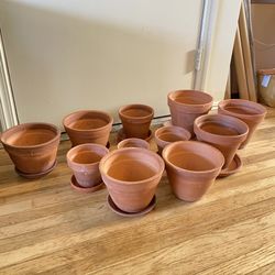 Lot of Small Medium Terra Cotta Plant Pot Pots