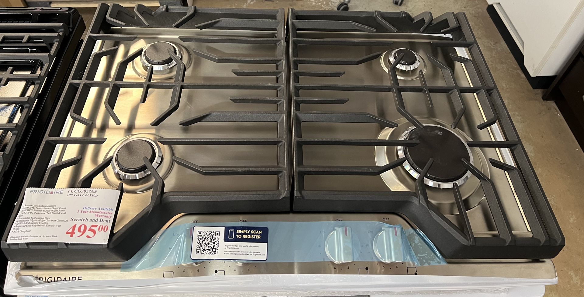 New FRIGIDAIRE 30” Gas Cooktop 