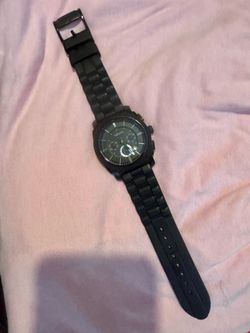 $55 Fossil Machine Chronograph Black Silicone Watch FS4487