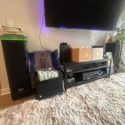 Speaker System Complete, Infinity Speakers, Subwoofer, & Sony Stereo 