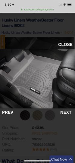 Husky WeatherBeater floor mats Chevy Tahoe