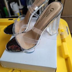 Clear/ Silver Women's Heels 
