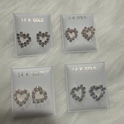 14K Gold Heart Earrings