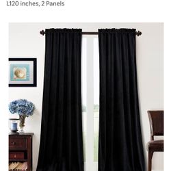Black Velvet Curtains Thermal Insulated!! 