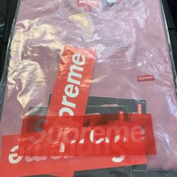 Supreme Small Box L/S Tee Pink | size Small BRAND NEW