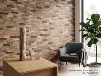 Brick printed pattern self adhesive vinyl wrap 10ft x 4ft