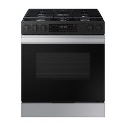 Samsung Bespoke 30 in. 5-Burner Smart Slide-In Gas Range in Stainless Steel with Air Fry and Safety Knobs $580