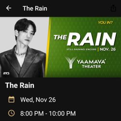 THE RAIN @YAAMAVA Tonight 