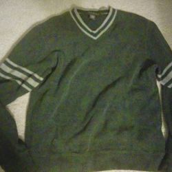 Banana Republic Dark Grey Size Medium V-Neck Cotton Sweater