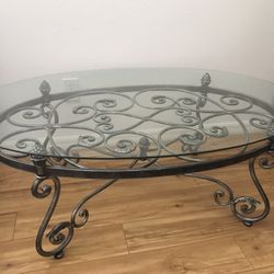 Glass top coffee table