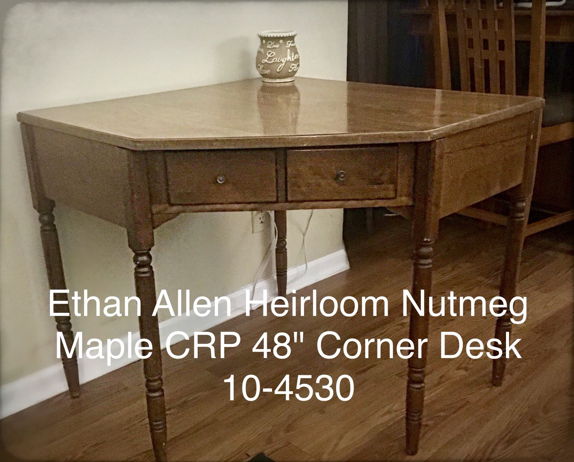 Ethan Allen Heirloom Nutmeg Maple CRP 48" Corner Desk 10-4530