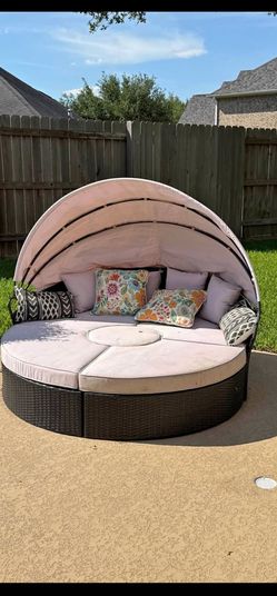 🌴 Luxury Resort Style Round Patio Daybed Lounge – Canopy Island Collecti