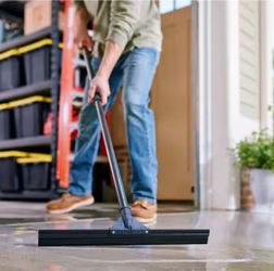 HTX 20 in. Plastic Rubber Floor Squeegee with 52 in. Handle