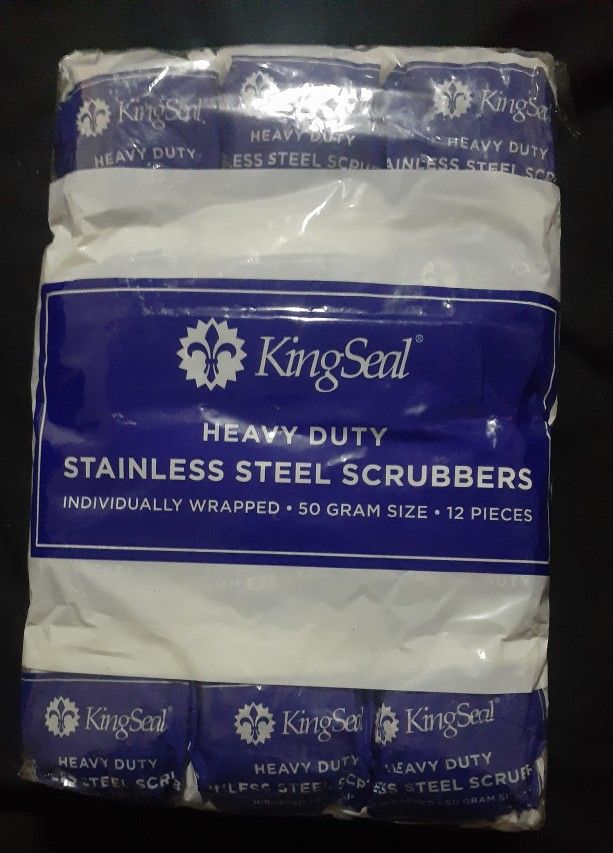 KingSeal Individually Wrapped 50 Gram Heavy Duty Stainless Steel Scrubbers