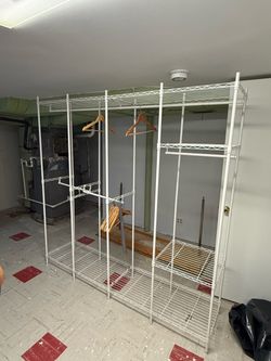 White Wire Freestanding Closet Organizer Rack