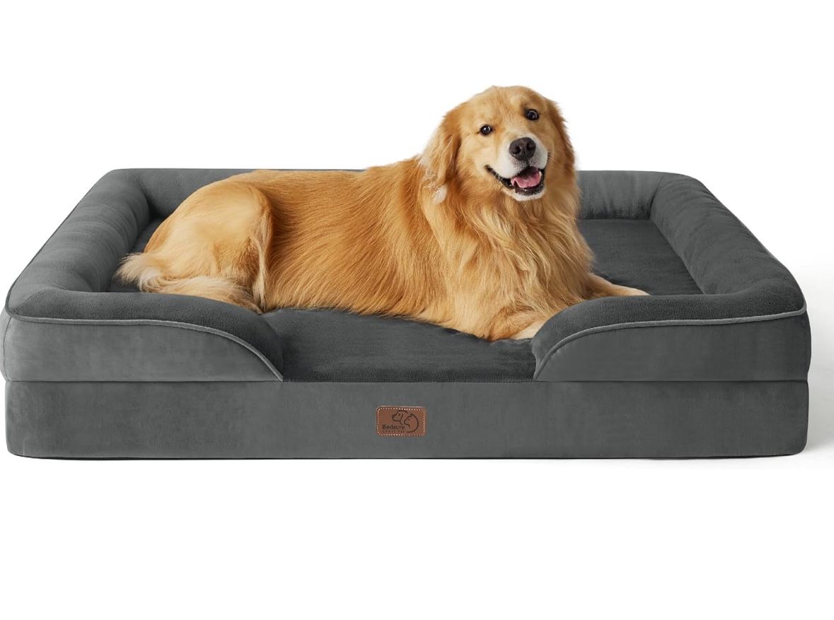 Orthopedic Dog Bed for Extra Large Dogs - XL Plus Waterproof Dog Sofa Beds, Supportive Foam Pet Couch Bed with Removable Washable Cover, Waterproof Li