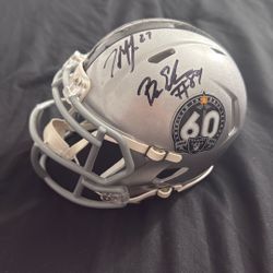 Signed Raider mini helmet