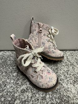 Cat and Jack Flower Boots - Size 6T