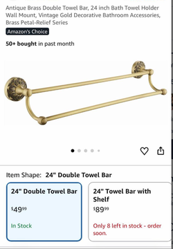 New 24 inch towel bar