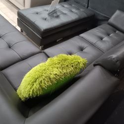 *Ad Special*---Ibiza Mature Gray Leather Sectional Sofa W/Ottoman---Now $699---Delivery And Financing👍