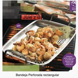 Bandeja Perforada Rectangular Para BBQ Nueva En Su Caja 