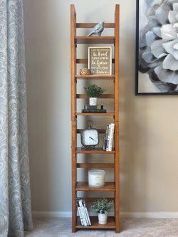 Folding Wood 6-Tier Tower Bookshelf