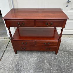Lewisburg furniture Antique entryway solid sturdy wooden table 5 drawers one shelf