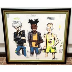 Framed 2017 Hebru Brantley Three The Hard Way Print Limited Edition /35