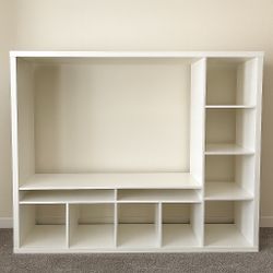 Modern White TV Stand / Bookshelf 