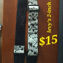 LEVY'S 2-inch  "SKULLS" Polyester Guitar Strap