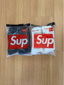 Supreme Hanes Socks Black & White BOTH SEALED ***OPEN TO TRADE FOR POKEMON BOXES MUST BE SEALED I WILL ADD $$$ ON TOP