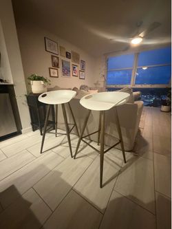 Modern White Counter Stools – Set of 2