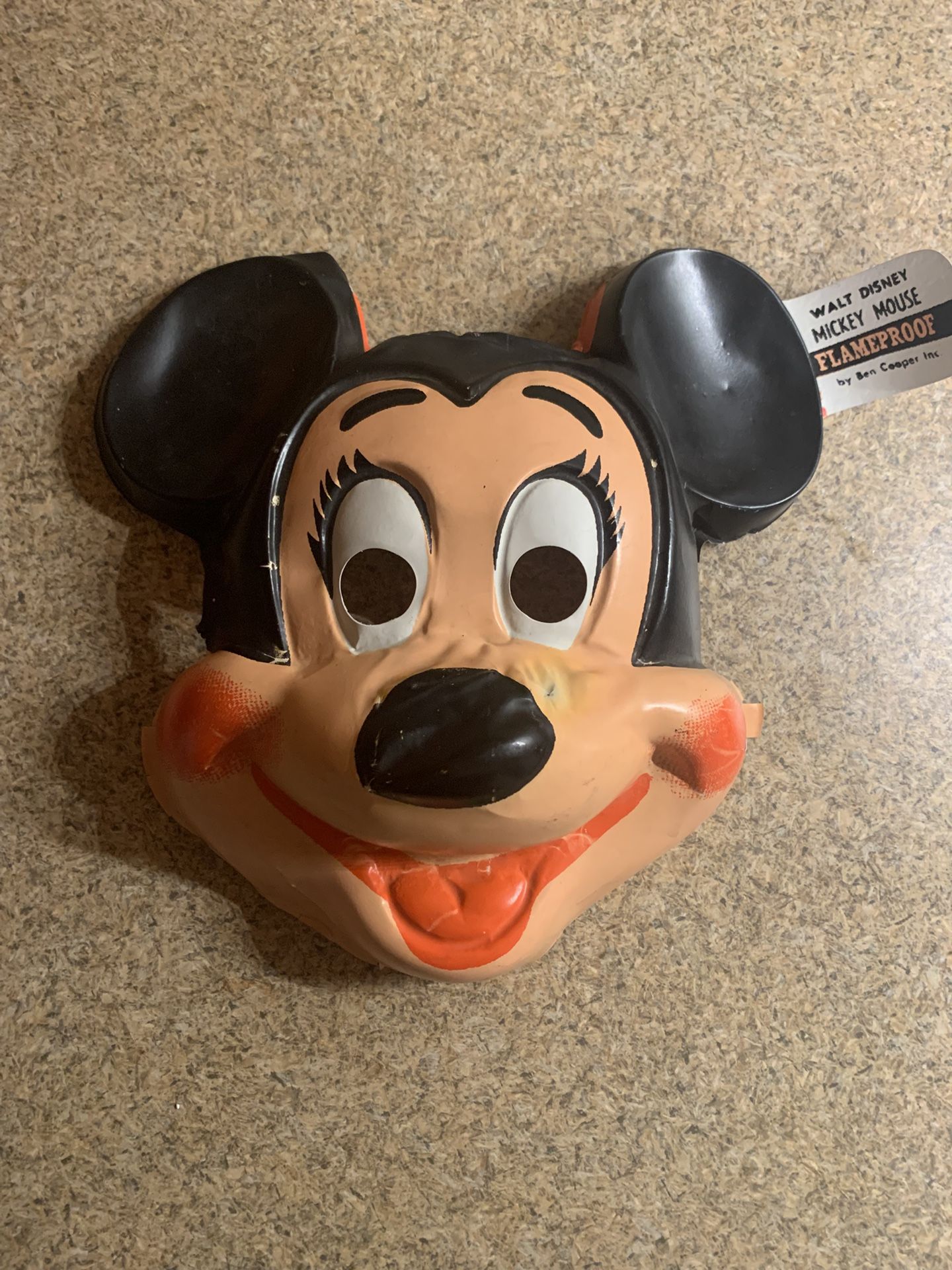 Vintage Ben Copper Mickey Mouse plastic Halloween mask