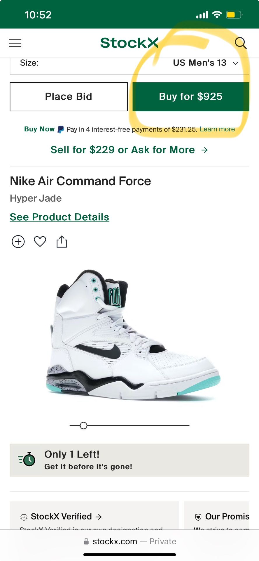 Nike Air Command Force - Hyper Jade