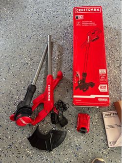 CRAFTSMAN 20-volt String Trimmer 10” Straight Shaft with Edger Conversion with 2ah battery & charger
