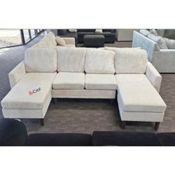 Corduroy double chaise sectional sofa  - Limited Time Offer 