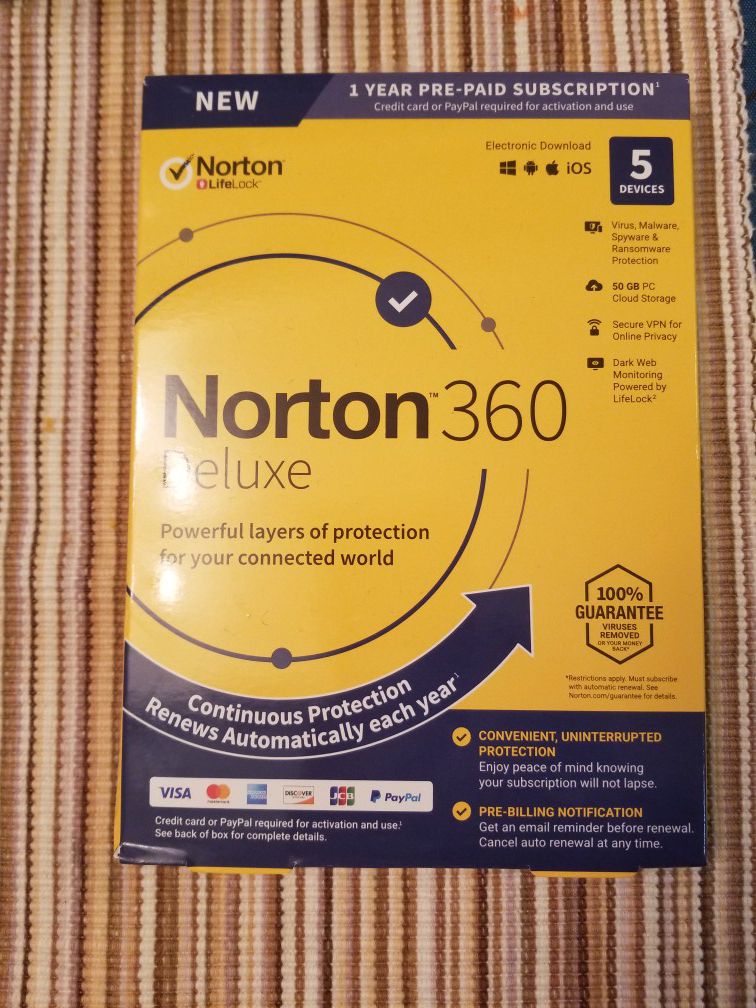 Norton 360 Deluxe New in packaging