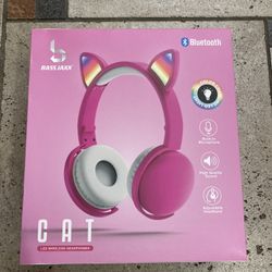 NWT Bluetooth LED CAT Wireless Headphones Rose Pink