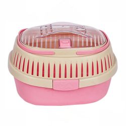 Portable Me Tsiaj Cage, Hamster Carrier Case, Guinea Pig Tsheb Thauj Lub Thawv nrog kov rau Kev Mus Los thiab Sab nraum zoov rau Hedgehog, Luav, Ferre