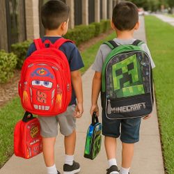 Cars & Minecraft Backpack + Lunchbox Sets – $10 Each / $18 Both