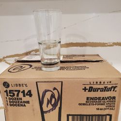 NEW Lot of 10 Endeavor Duratuff Drinking Glasses Glass Clear 14 OZ Libbey 15714 Restaurant Bar