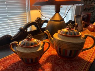 Thousand faces tea pot and sugar collection by, Chikaramachi Japan.