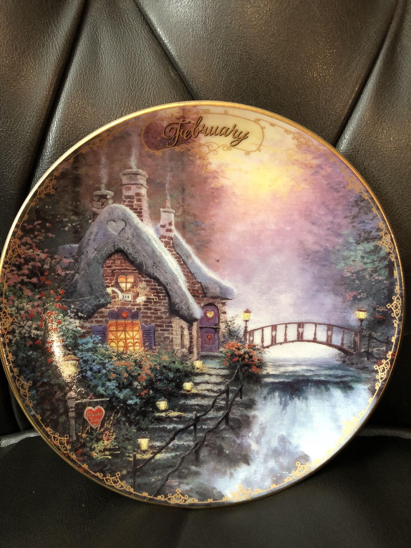 Sweetheart Cottage II February Thomas Kinkade 3rd Issue in the Thomas Kinkade’s Simpler Times Series Bradford Exchange 5 3/4” SMALL